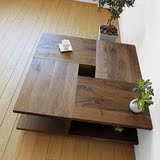 北欧现代正方形桌子 橡木纯实木家具茶几日式家具客厅木茶几边几