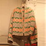 韩国东大门2016秋季新款韩版波西米亚风拼色几何图案针织开衫外套