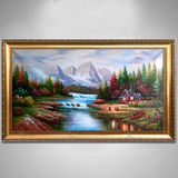 托马斯美式田园风景欧式油画手绘美画正品客厅装饰画办公室