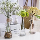 新款创意简约锥形麻点单支小花瓶清新桌面插花瓶雨点玻璃小花瓶