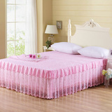 床上用品 韩版田园风格活性全棉纯棉蕾丝花边床裙式床笠床单床罩