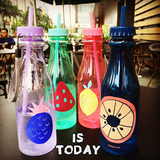 夏日饮品手提塑料杯双杯盖密封吸管水瓶创意潮流便携学生果汁水壶