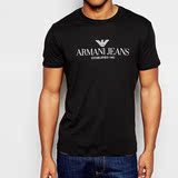 代购 正品 Armani jeans 2016春夏 LOGO图标男士休闲圆领短袖T恤