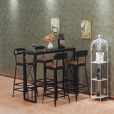 创意美式loft星巴克桌椅组合休闲实木餐桌酒吧咖啡厅奶茶店吧台桌