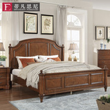 美式床乡村简约实木床1.8米双人床家具欧式床1.5米单人床白蜡木