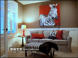 欧式动物油画卧室画床头挂画手绘餐厅装饰画小清新KTV咖啡厅壁画
