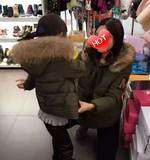 新款童装H&A专柜正品女童羽绒服韩版儿童亲子装大毛领厚外套243