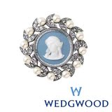 日本代购 WEDGWOOD 胸针 珍珠 缪斯 浮雕 碧玉 925银 女 正品