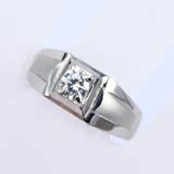 钛钢戒指指环仿真钻石男0.45克拉钻 时尚流行首饰品情人节礼物