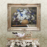 油画客厅装饰画植物花卉菊花欧式餐厅油画卧室玄关过道挂画豪华
