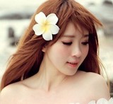 糖果公主韩版沙滩款花朵鸡蛋花发夹边夹头饰头花鸭嘴夹发卡饰品