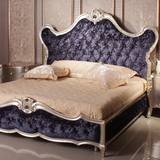 百冠欧式新古典双人婚床1.8米雕花床高档奢华金银箔软床公主床