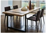美式法式老松木餐桌 复古LOFT风格实木工作台铁艺做旧办公桌出口