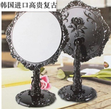 韩国进口 安娜苏 风格 梳妆镜子 圆形立式可调整角度 化妆镜子
