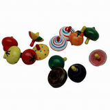 秒杀儿童彩色水果陀螺玩具木制婴幼儿益智玩具宝宝怀旧游戏1- 3岁