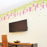 紫藤植物花卉即时贴画客厅沙发背景走廊过道吊顶餐厅装饰墙画贴纸