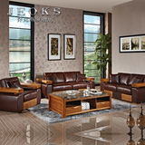 乔克斯全实木沙发组合客厅欧式真皮沙发大户型水曲柳沙发别墅家具