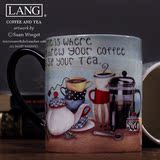 美国LANG水杯 复古咖啡杯马克杯奶茶杯 下午茶杯大容量 咖啡与茶