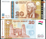 【亚洲】全新UNC 塔吉克斯坦1999年版20索姆 送礼收藏 外币 钱币