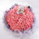 99朵粉玫瑰花束 求婚生日鲜花 北京丰台鲜花速递 预定批发