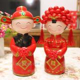 包邮大号中国风婚庆摆件压床娃娃新郎新娘树脂陶瓷结婚礼品礼物