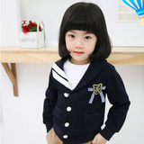 外贸童装 儿童外套 女童 韩版 春装 时尚 海军制服风格 2016新款