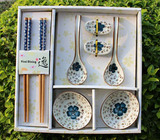 zakka日式和风筷碟套装结婚礼物一家人寿司餐具筷碟筷架家庭餐具