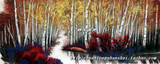 白桦林－-现代山水国画横幅油画风格－装饰礼品特价书画作品