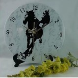 陶瓷艺术时钟表 马年生肖创意客厅静音中台式座钟表 大号