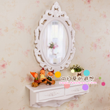 壁挂梳妆台镜 小型宜家韩式欧式现代简约田园白色迷你特价化妆桌