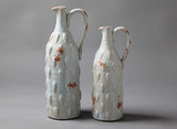 美式乡村做旧陶瓷单耳高款茶壶型花瓶古典家居饰品样板房客厅摆设