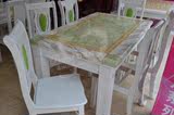 欧式餐桌椅组合大理石实木一桌四六八椅4人6人长方形现代简约白色