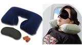 旅游三宝午休三宝 充气枕头 U型枕 避光眼罩、防噪音耳塞三件套
