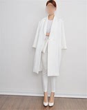 2015韩国代购现货春季中长款女西装外套白色西服宽松休闲西装