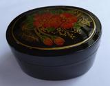 日本漆器椭圆型花卉漆盒首饰盒小物整理，多功能漆盒精致美观实用