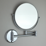 全铜浴室双面美容镜子 伸缩放大化妆镜折叠活动梳妆壁镜 五金挂件