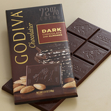 美国进口 GODIVA高迪瓦72%杏仁黑巧克力排块直板 100克 现货