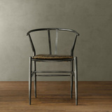 LOFT工业风咖啡椅 欧式做旧餐椅 复古铁艺靠背椅酒吧椅酒店沙发椅