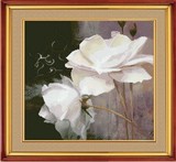 3D十字绣精准印花油画白玫瑰二欧式最新款花卉系列客厅简单画包邮
