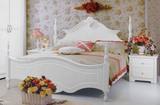 韩式之星/法式欧式田园白色烤漆WF903板式实木板木卧室双人床大床
