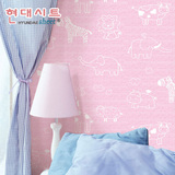 韩国高档粉色自粘式墙纸壁纸儿童房卡通PVC客厅背景墙 卧室墙贴纸