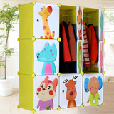 净享环保树脂卡通儿童简易衣柜 宝宝婴儿塑料小孩柜子组合衣橱