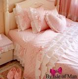 粉色婚庆公主床品床上三件套韩式韩版床裙全棉纯棉床上用品四件套