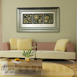 卡罗曼画 现代简约客厅卧室有框装饰画田园风光经典银色复试画框