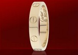 香港Cartier卡地亚专柜代购小票18K黄金窄版LOVE戒指B4085000