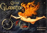 欧式古典海报自行车脚踏车旧广告 美女天使 酒吧车行咖啡馆装饰画