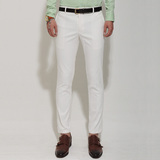 新款 男装商务绅士纯白色修身型男士西裤 男式免烫休闲西服长裤