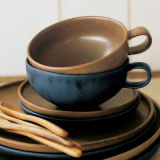 [现货] 日本 Zakka 怀旧复古系列 陶瓷咖啡杯马克杯 午夜蓝/拿铁