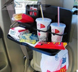 汽车载饮料架水杯置物架车用可折叠椅背餐盘伸缩餐台桌托盘置物台