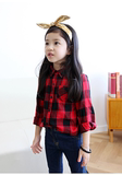 韩国儿童格子衬衫男童女童纯棉长袖衬衫贵族春季新款时尚潮宝童装
